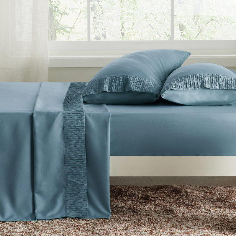 Bedsure Polyester Microfiber Sheet Set Hotel Luxury Sheets, Easy Care Cooling Bed Sheet Set 84GSM(101" x 107")GentleSoft™️
