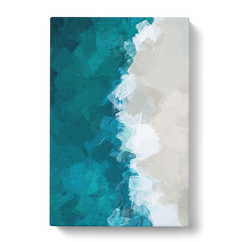 Ocean Kissing The Beach In Abstract - Wrapped Canvas Painting, 76cm H x 50cm W x 3cm D