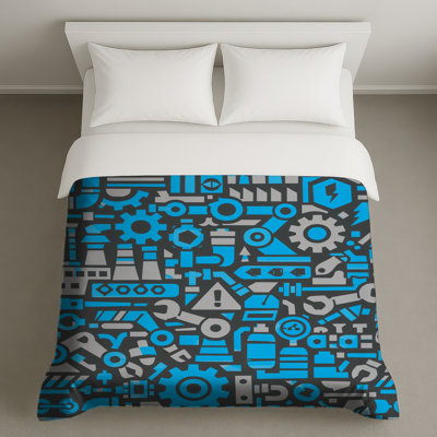 Industrial Machinery Icons Duvet Covers