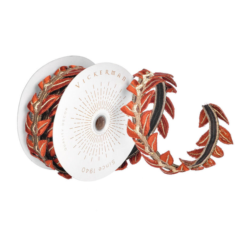 Ruban de Noël filé de 2,5 po x 5 verges Vickerman., Récoltes