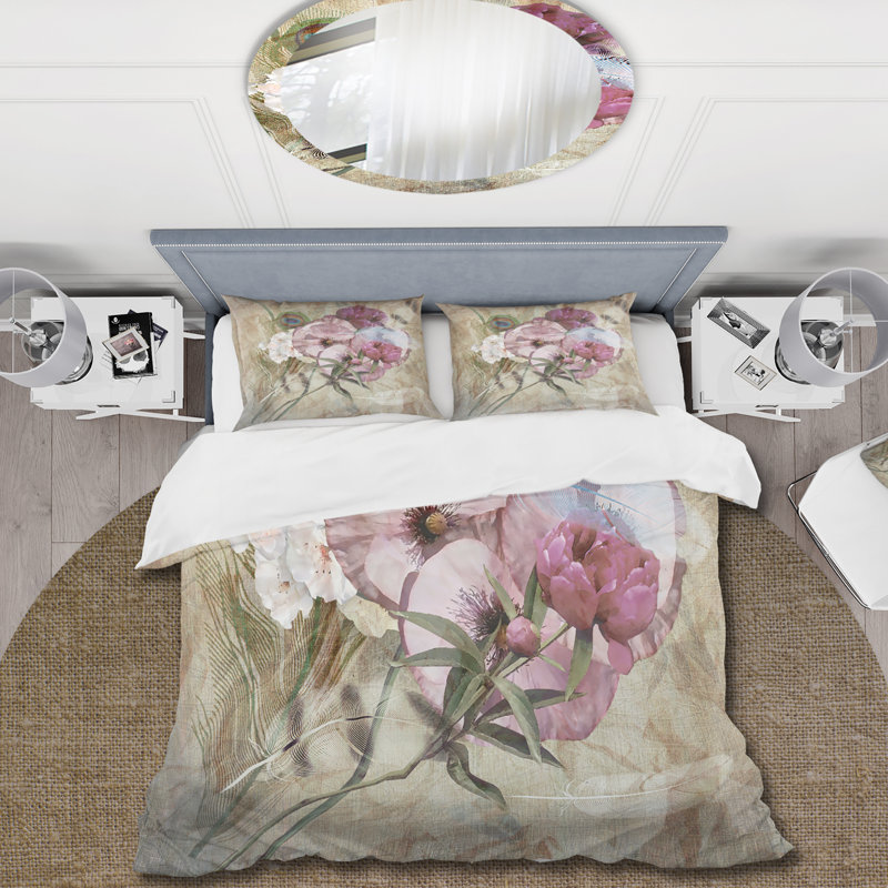 Iris Bouquet Floral Design - Ensemble de housse de couette traditionnel - Microfibre de polyester