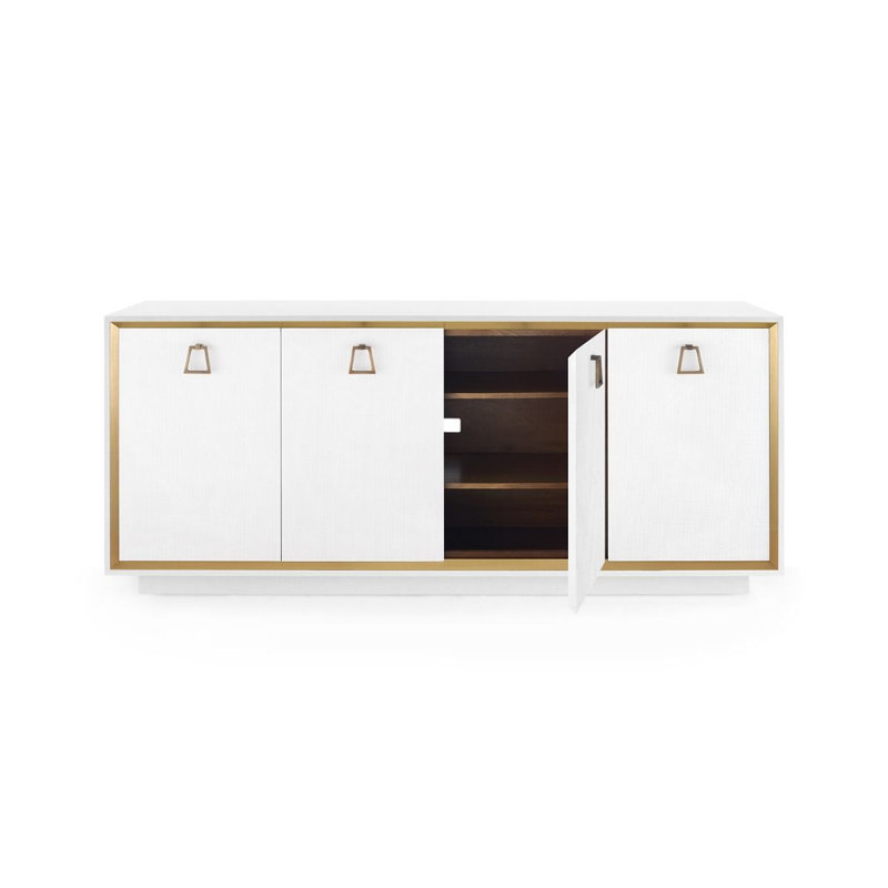 Ansel 72'' W Sideboard, White, Bronze Finished Brass, Owen - Circle