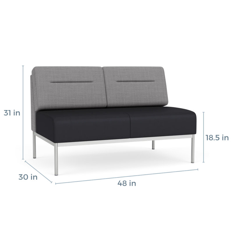 Causeuse Darsey, Argent argent, Gris chambray; noir Patriot Plus, Sans alimentation
