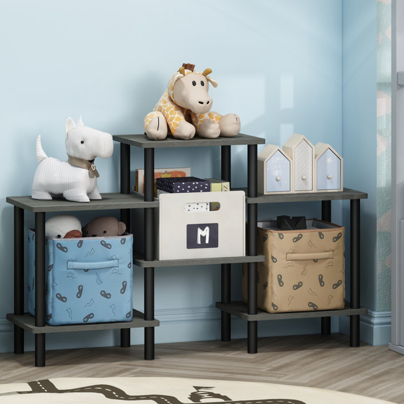 Support de rangement polyvalent H 25,12 po x l 42,4 po x P 11,6 po Nilda, Gris chêne français