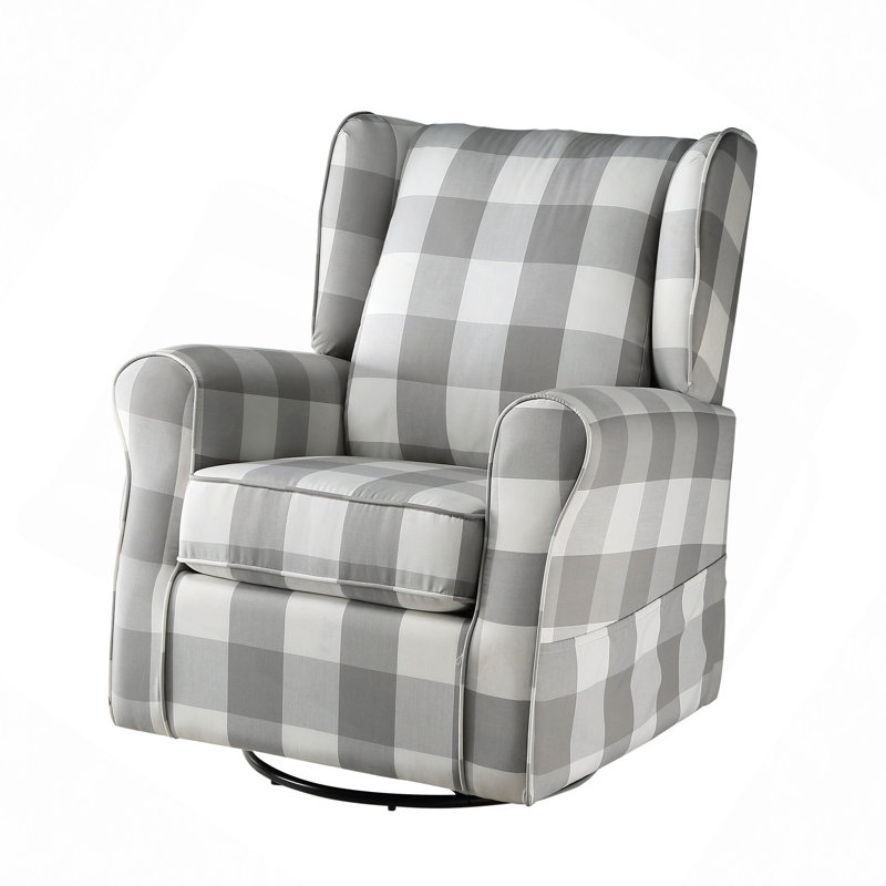 Rolled Arm Swivel Chair With Glider