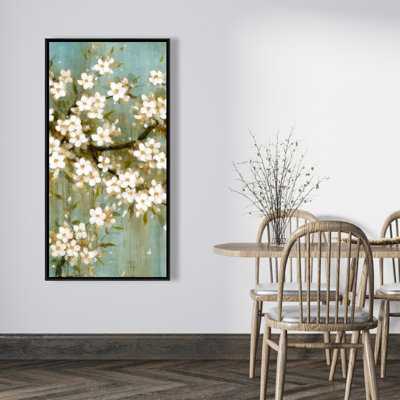 White cherry blossom - 24"x48" Framed canvas