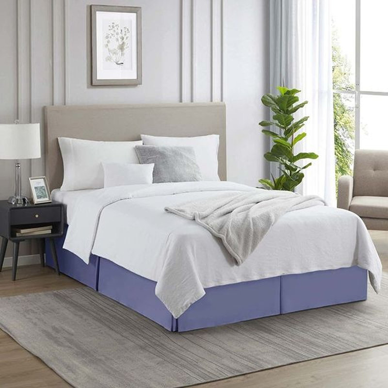 Luxury Pleated 14" Bed Skirt, Steel Blue, Full