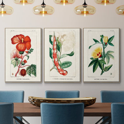 Turpin Tropical Botanicals VI, reproduction d'art encadrée sur toile 3 pièces