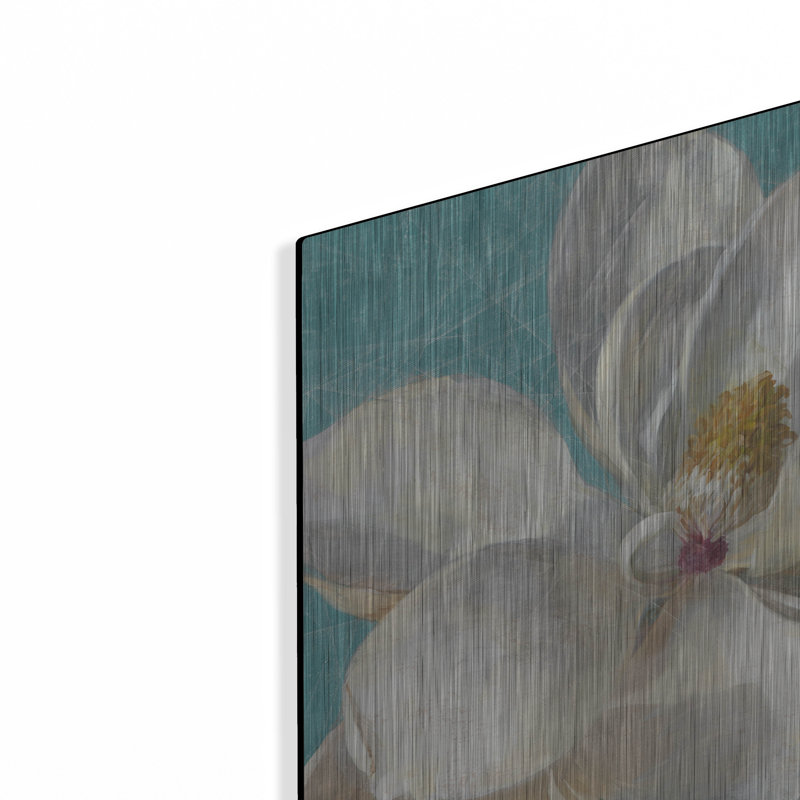 «Turquoise Bloom 1» par Danhui Nai, art mural en métal, H 12 po x l 12 po