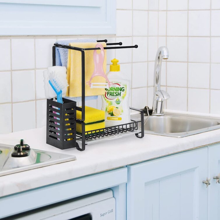 Kitchen Sponge Drain Rack, Black Fuleadture