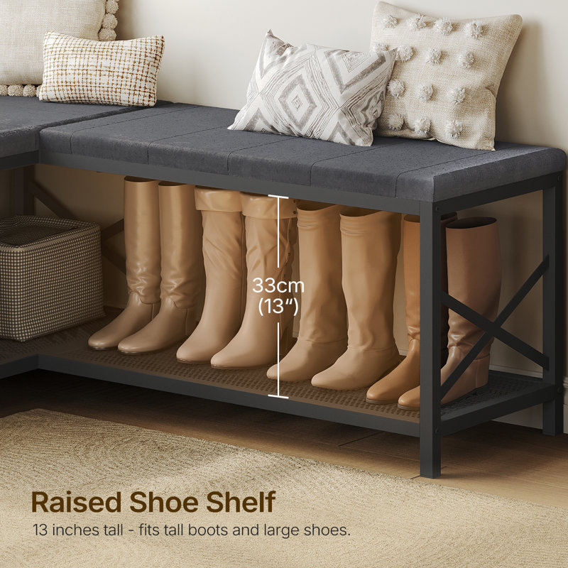 8 bancs de rangement pour chaussures de coin 8 paires, étagère à chaussures ouverte en forme de L, range-chaussures modulaire pour hall d'entrée moderne