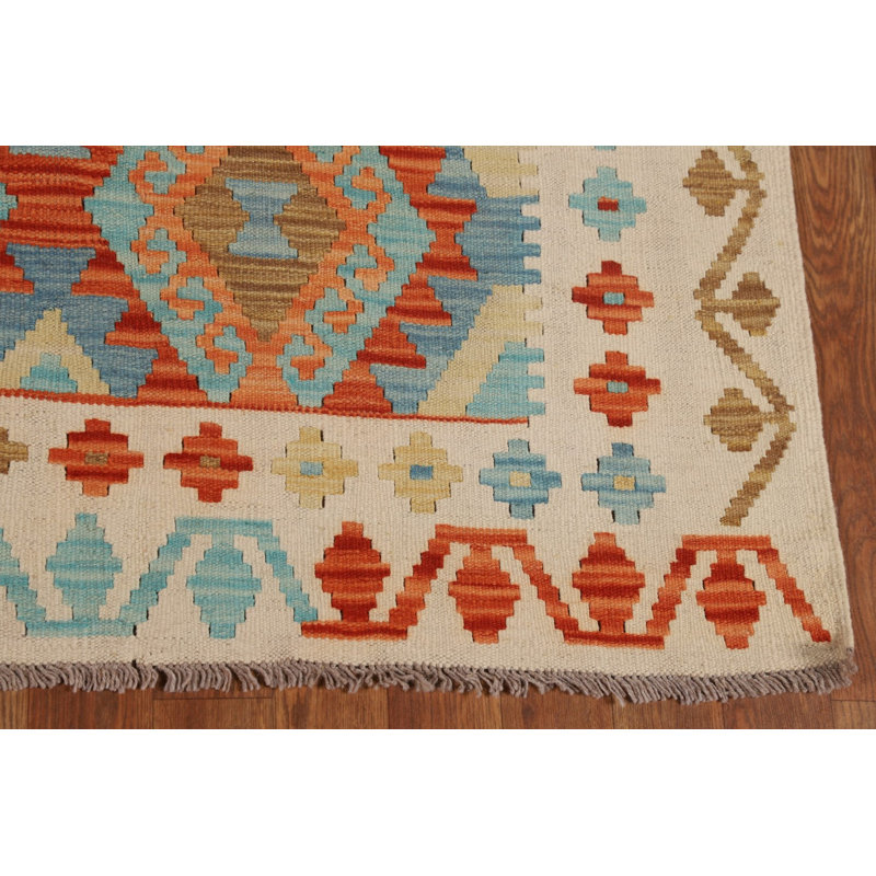 Tapis oriental réversible en laine tissé à la main 5 x 6