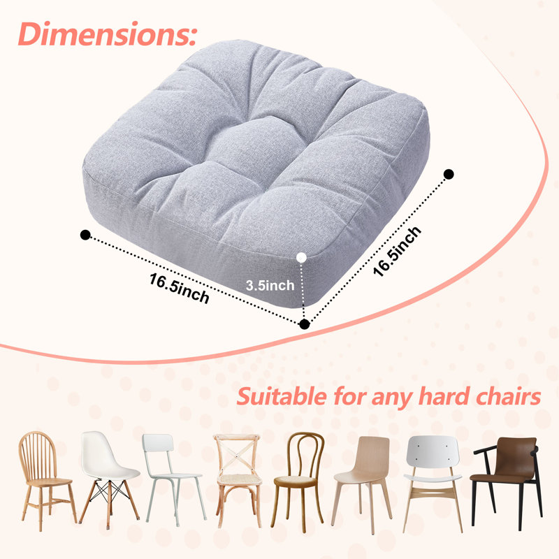 16.5-inch  Dining Chair Cushion, Light Gray Polyester Blend