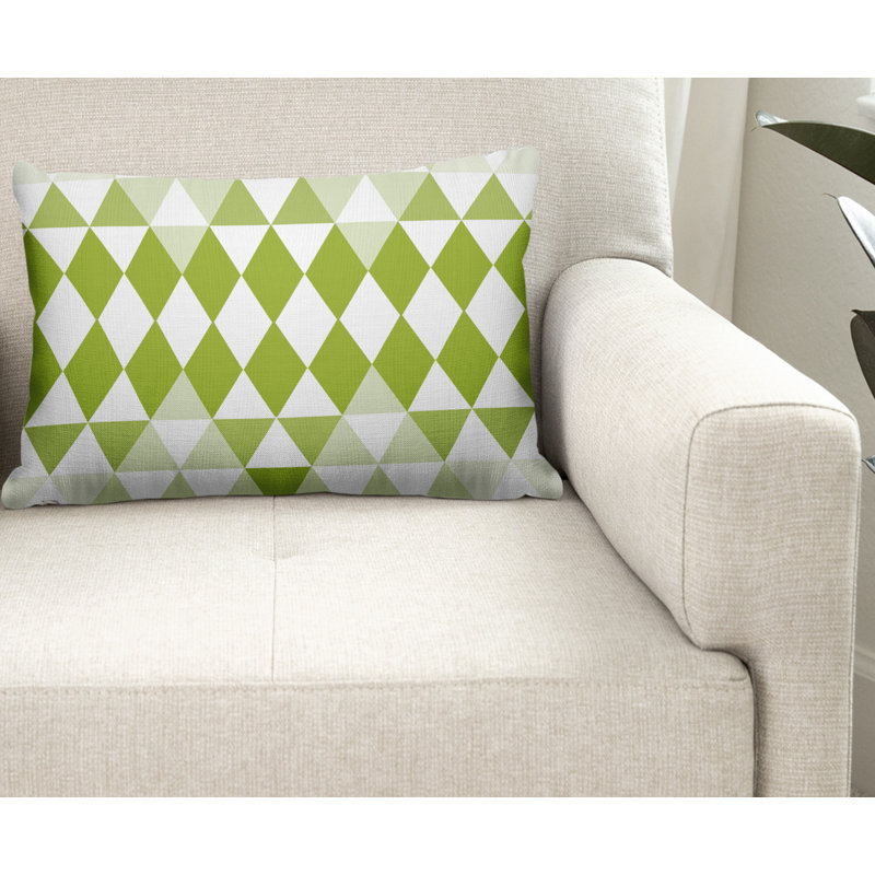 Housse et insert de coussin rectangulaire en polyester pour l'intérieur et l'extérieur, Chartreuse