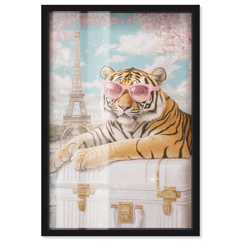 Décoration murale tigrée «Paris» par Art Remedy, H 16 po x l 11 po, Noir