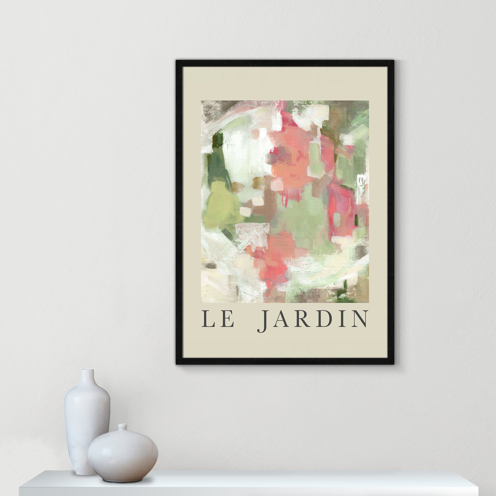 Botanical Poster Collection " Le Jardin " by Carol Robinson, No, Black Single Picture Frame, 35.5" H x 25.5" W x 0.75" D