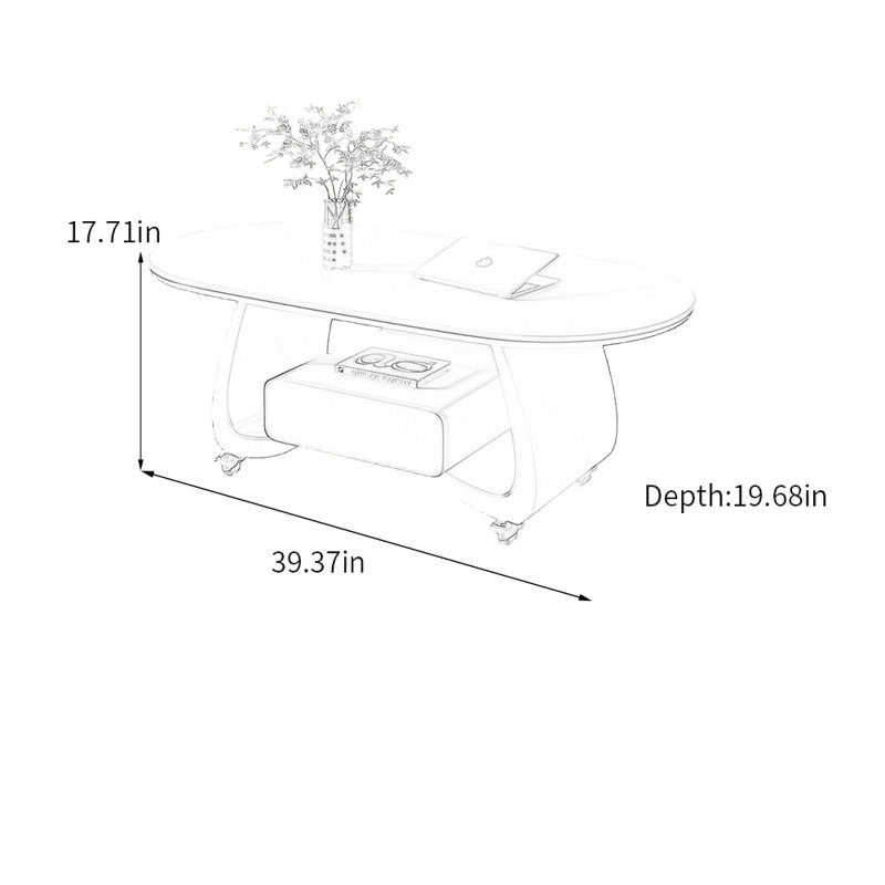 Cloninger, Noir, Blanc/Noir, H 17,71 po x L 39,37 po x l 19,68 po