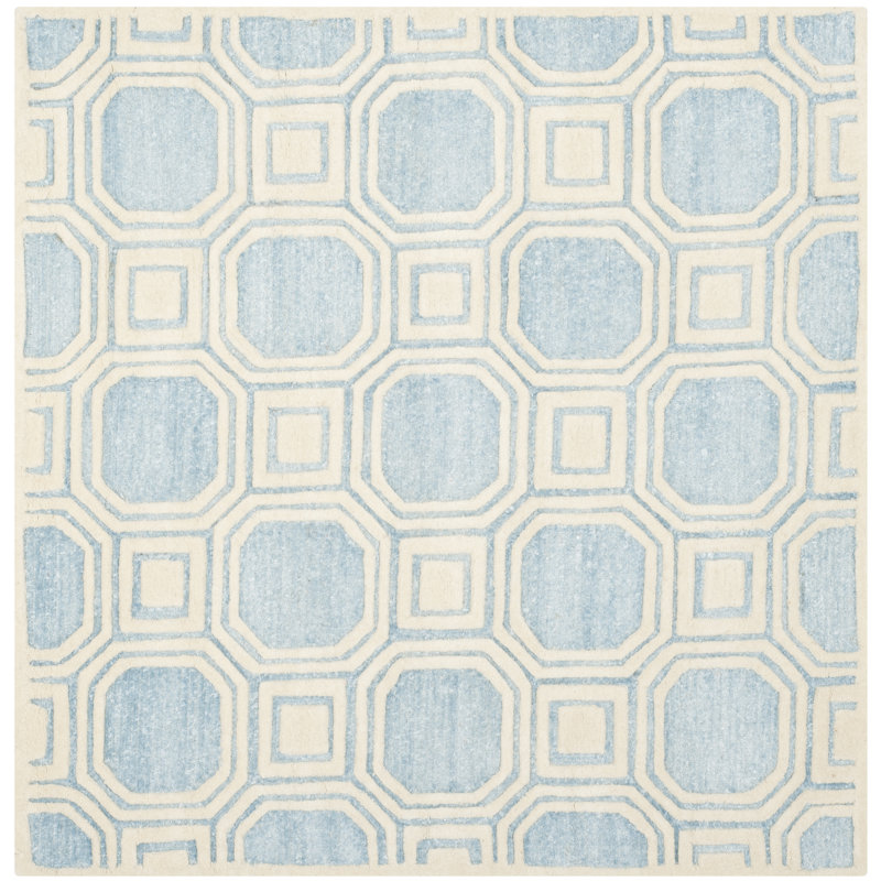 Precious Hand Tufted Performance Geometric Rug, Square 5'