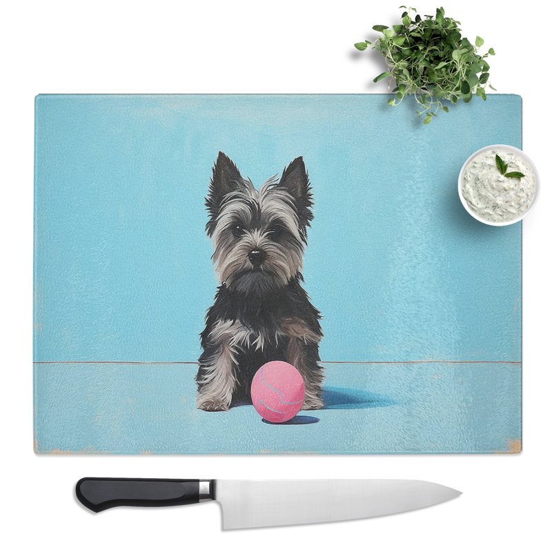 Yorkshire Terrier Minimalism  Glass Chopping Board