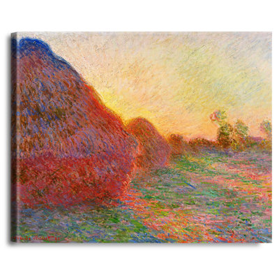 Reproduction d'art classique sur toile, "Grainstacks" par Claude Monet, estampe numérique sur toile, pouces