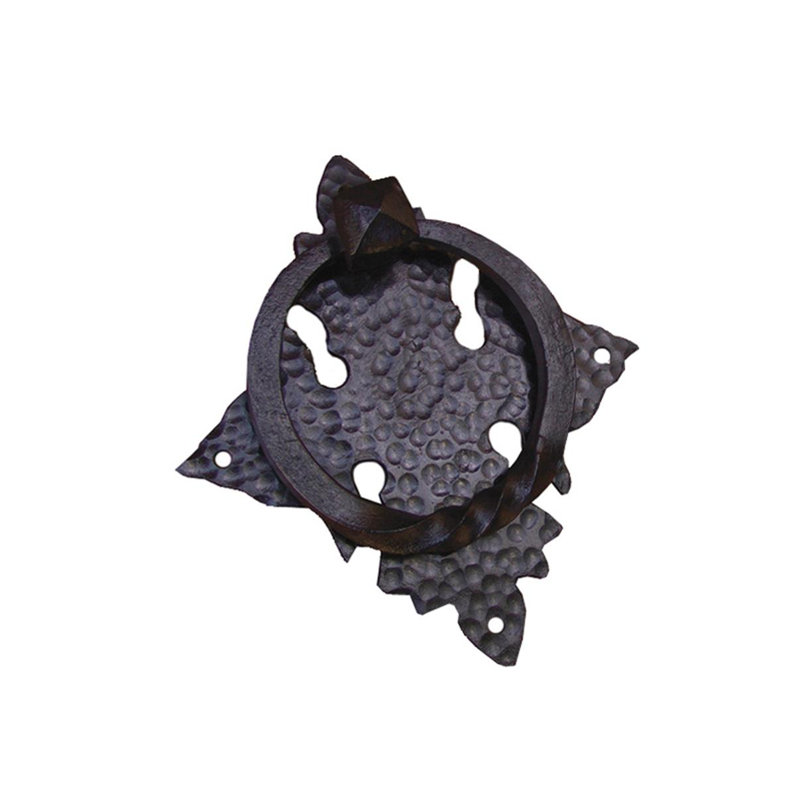 Heurtoir de porte en fer forgé à la main, Noir mat