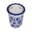 Bougie décorative en jasmin en céramique pour bibliothèque - Décoration moderne pour table basse, chambre à coucher ou décor de salon - 5 po, bleu et blanc-1305868049