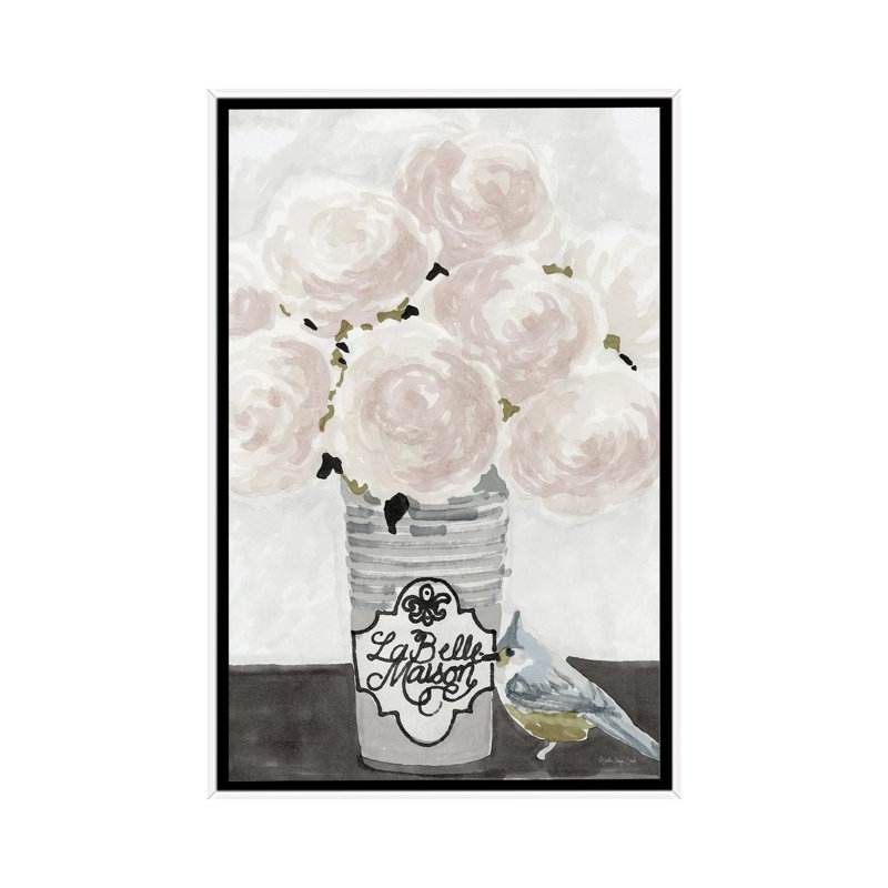 Parisian Pot I by Stellar Design Studio - Painting on Canvas, 66.04 cm H x 45.72 cm W, White Floater Frame