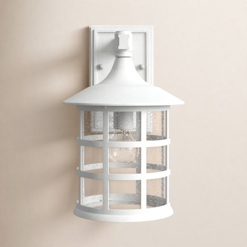 Lanterne murale d'extérieur Freeport, H 15,25 po x l 10 po x P 15,25 po, Blanc texturé, Médium
