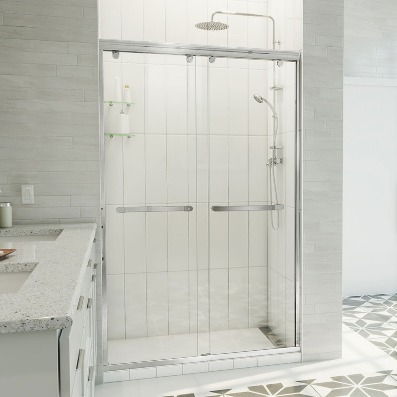Charisma-X 48'' W x 76'' H Chrome Frameless Sliding Shower Door