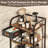 Coffee Bar With Wheels, Mobile Coffee Table With Storage Drawer, 4-Tier Adjustable Coffee Cart, Rustic Wood Coffee Bar Station