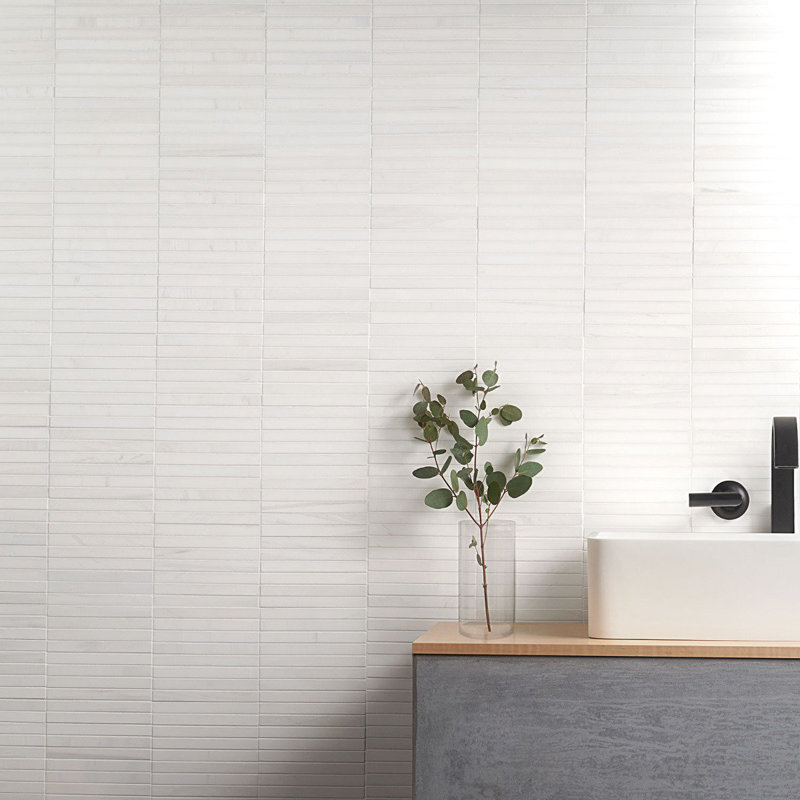 Bianco Dolomite 12x12 Stacked Honed Marble Mosaic Tile