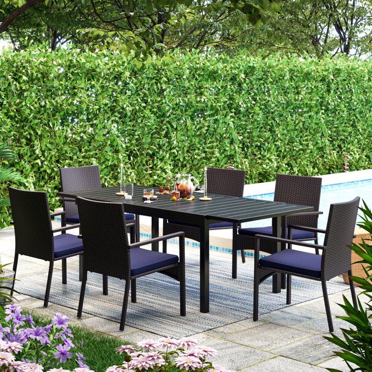 Alyah Rectangular 6 - Person 61.4" Long Dining Set with Cushions