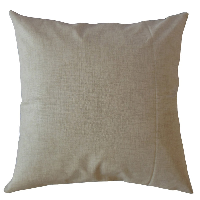 Coussin en coton Hamlin, 18 po x 18 po, Brun clair, Coussin décoratif