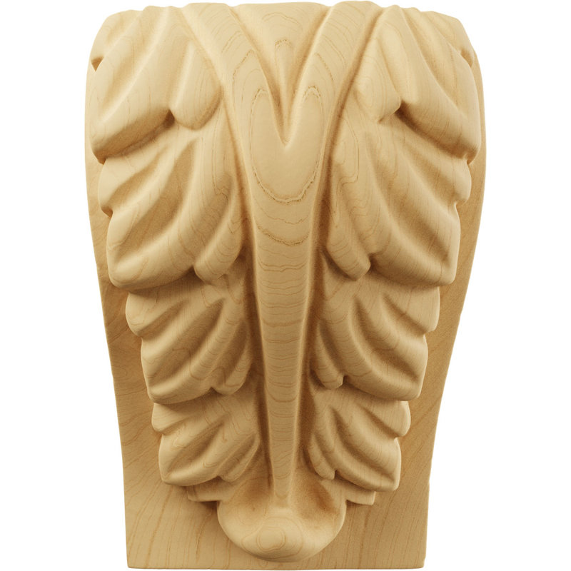 Small Alder Acanthus Leaf Block Wood Corbel