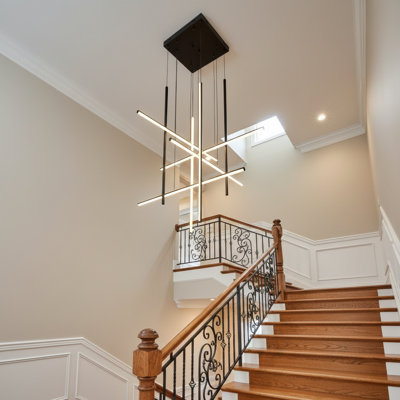 Luminaire suspendu suspendu moderne à 8 lumières pour plafonnier haut Jakie