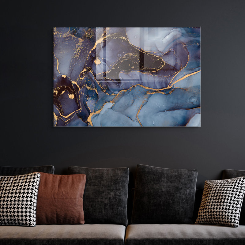 Peinture élégante en verre trempé de 11,8 po x 17,7 po | 100% verre trempé, épaisseur: 0,16 pouce | Superbe art mural pour la décoration intérieure, durable et facile à nettoyer, parfait pour les espaces de salon et de bureau