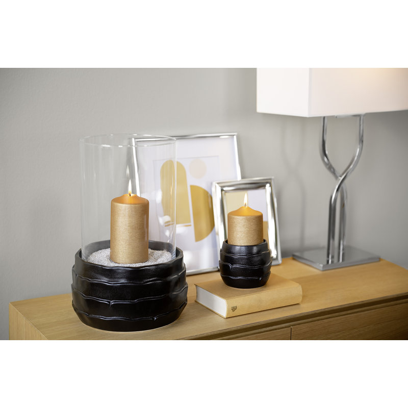 Concrete / Cement Tabletop/middle Piece Hurricane, Black