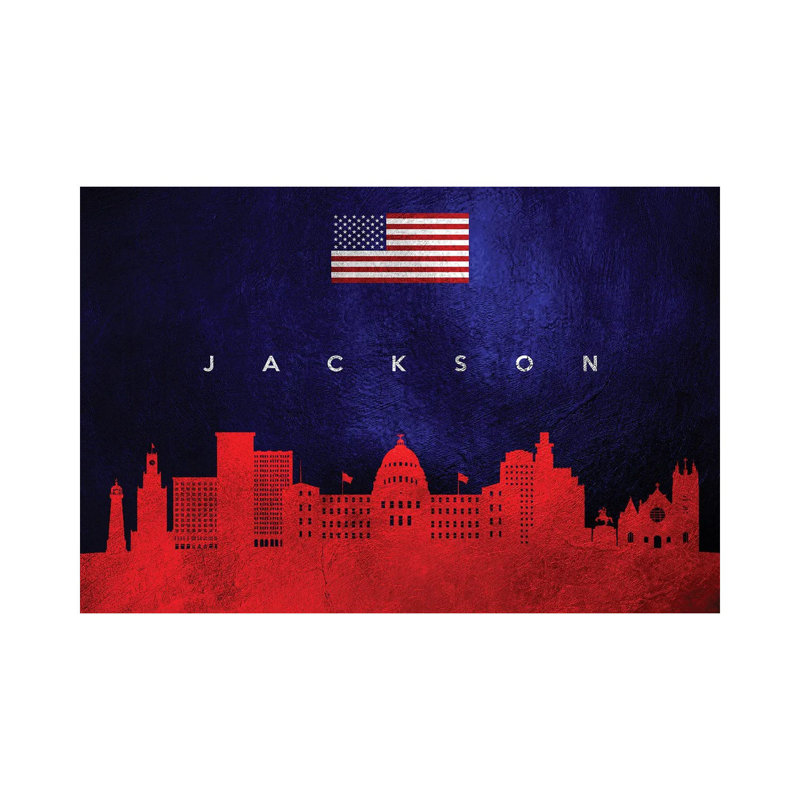 Jackson Mississippi Skyline by Adrian Baldovino - Wrapped Canvas Print, 66.04 cm H x 45.72 cm W x 1.91 cm D