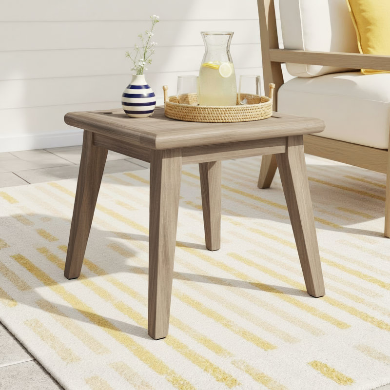 Williams Square Eucalyptus Outdoor Side Table , 20'' in. W 20'' in. D