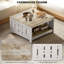 Table basse avec tablette de rangement Farmhouse
