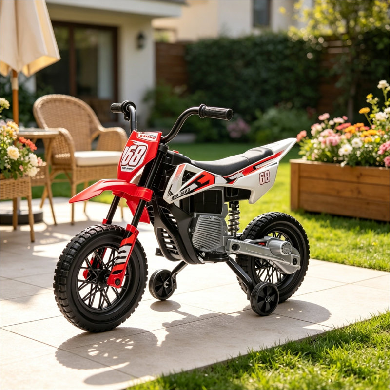 Poussette à suspension arrière avec produits pour bébé, combinant des accélérateurs de 43,1 po x 23,6 po x 28,5 po, rouges et torsadés
