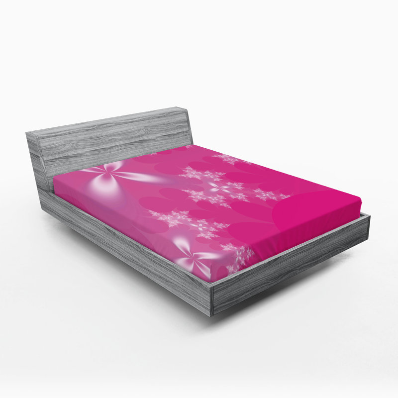 Ensemble de 2 draps-housse Ambesonne Hot Pink, Drap-housse de taille très grand