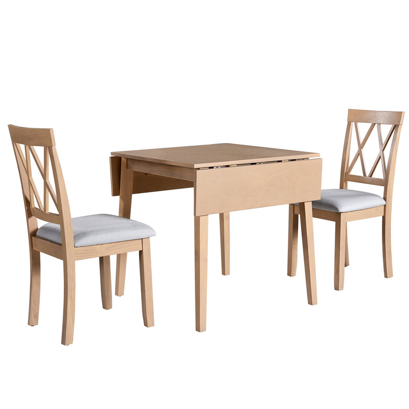 Table de salle à manger et chaise pliantes d'apparence naturelle, Flair, option espace 5 pièces Chaises ergonomiques pliables, style américain