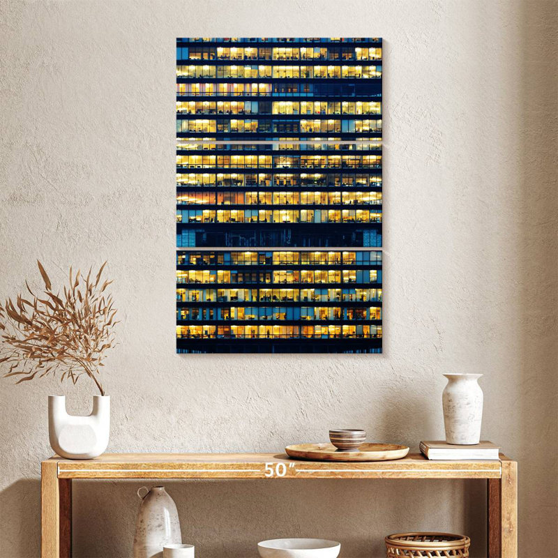 Lilie Office Building At Night, 65" H x 42" W