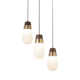 Sunset 27" 3-Light Pendant Hardwired Switch in Weathered Brass and Walnut