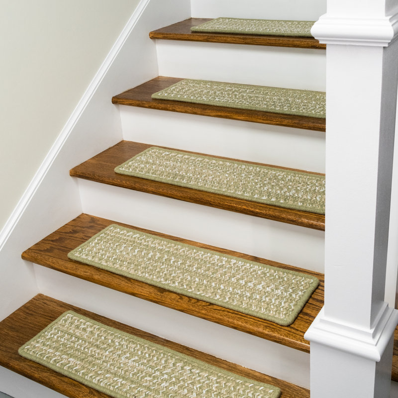 Tapis d'escalier en laine Abdrew Monterey, Vert