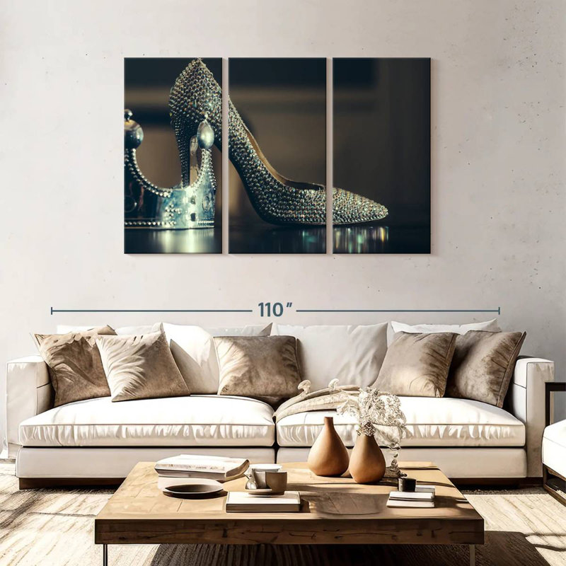 Shuttleworth Silver High Heels, 48" H x 74" W