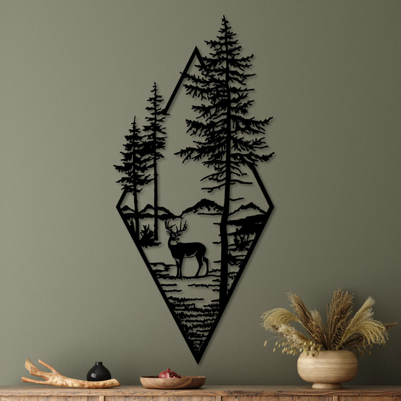 Elegant Black Decorative Metal Wall Accessory, 15.4 x 33.5 inches | 100% Metal Construction, Thickness: 0.06 inches | Lightweight at 1.8 lbs, Perfect for Home Decor & Modern Aesthetics, Durable & Stylish Design