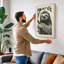 Sloth Among Leaves Boho - Wrapped Canvas-65486763-65486760