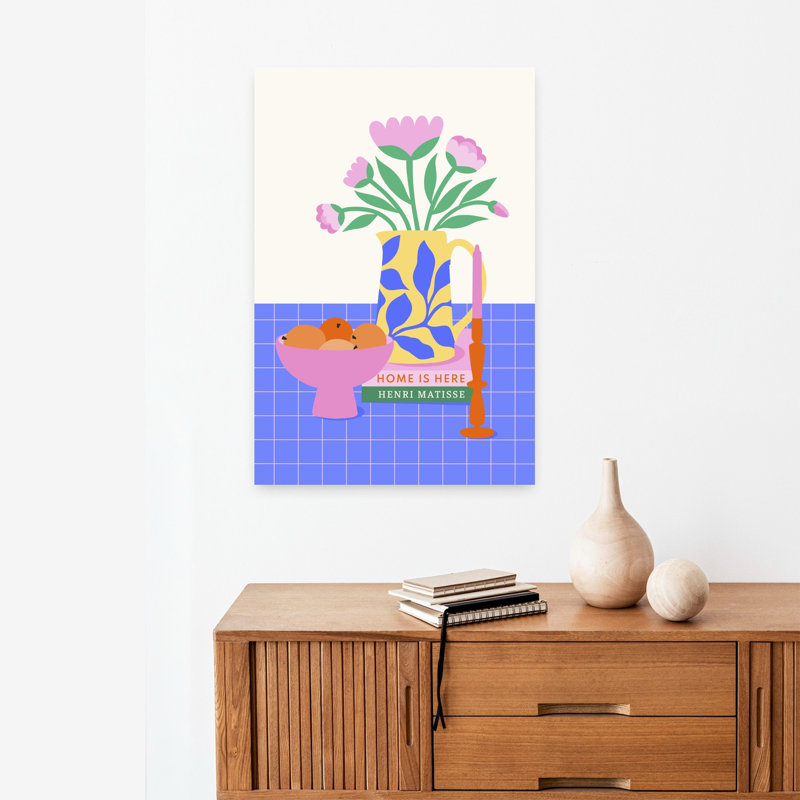 Art contemporain, art floral coloré contemporain, H 24 po x l 16 po